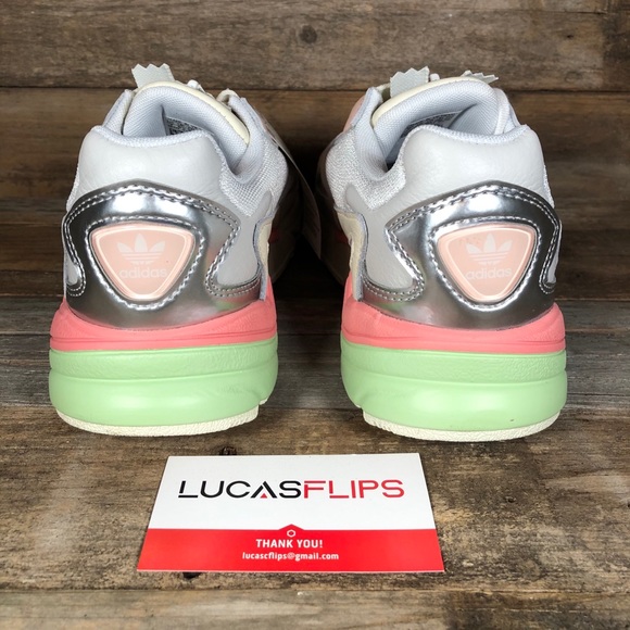 NEW Adidas Falcon Zip Womens White Pink Mint Green - Picture 4 of 6